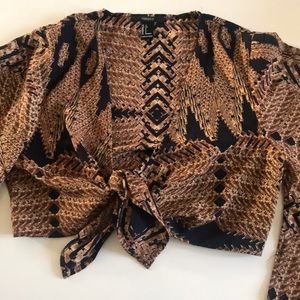 Tribal Design Crip Top with Flair Sleeves